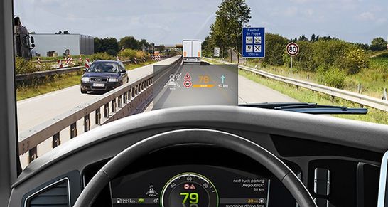 continental head up display für lkw und busse