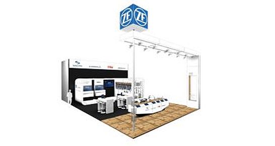 Das neue Standkonzept von ZF Aftermarket für Hausmessen.